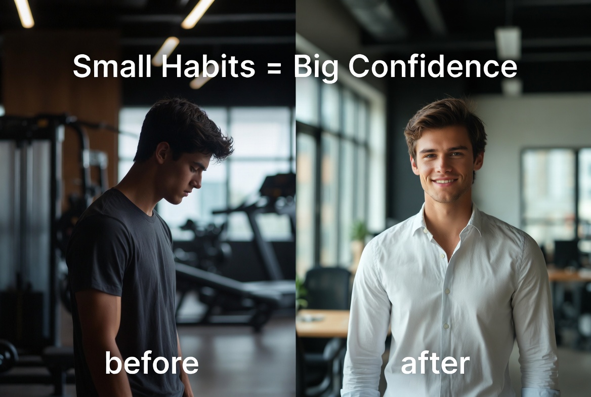 Habits to Build Confidence for Men infographic