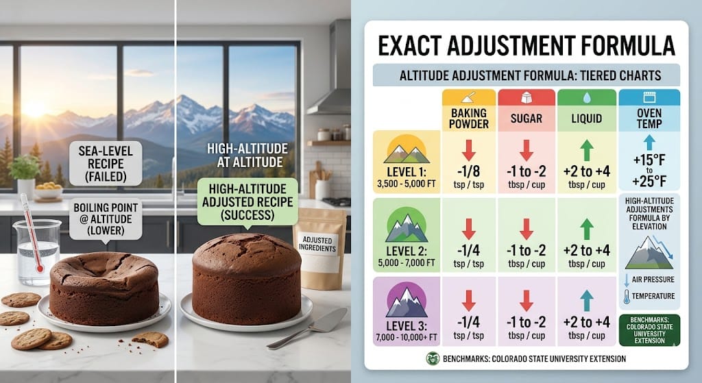High-Altitude Baking: The Exact Adjustment Formula